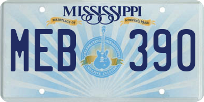 MS license plate MEB390