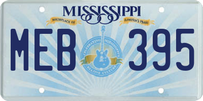 MS license plate MEB395