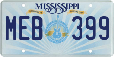 MS license plate MEB399