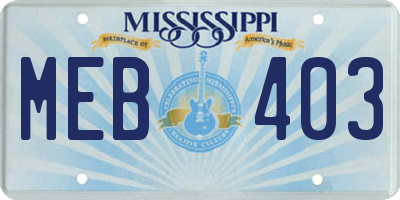 MS license plate MEB403