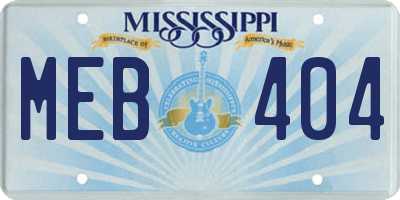 MS license plate MEB404