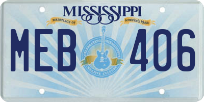 MS license plate MEB406