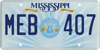 MS license plate MEB407