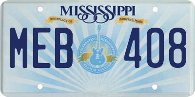 MS license plate MEB408