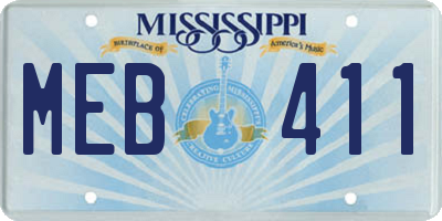 MS license plate MEB411