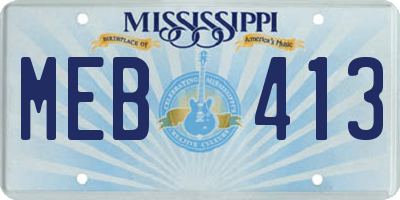 MS license plate MEB413