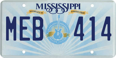 MS license plate MEB414