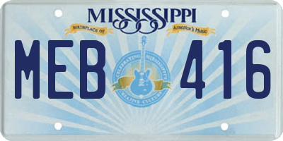 MS license plate MEB416