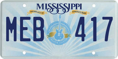 MS license plate MEB417