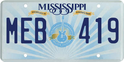 MS license plate MEB419