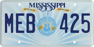 MS license plate MEB425