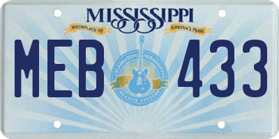 MS license plate MEB433