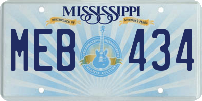 MS license plate MEB434
