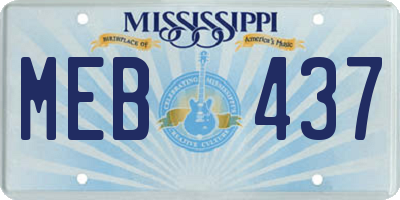 MS license plate MEB437