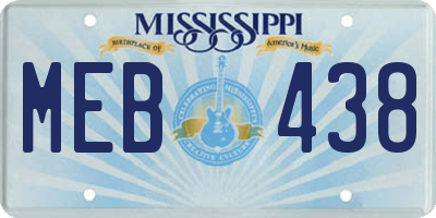 MS license plate MEB438