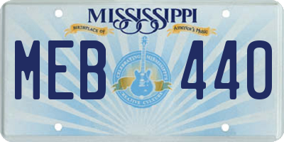 MS license plate MEB440