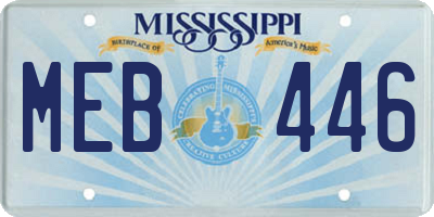 MS license plate MEB446