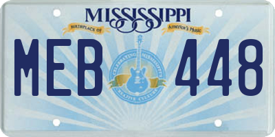 MS license plate MEB448