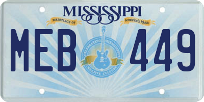 MS license plate MEB449