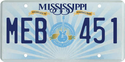 MS license plate MEB451