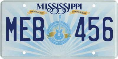MS license plate MEB456