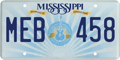 MS license plate MEB458