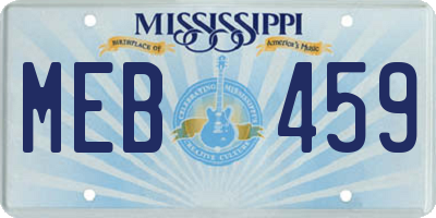 MS license plate MEB459
