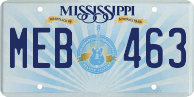 MS license plate MEB463