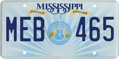 MS license plate MEB465