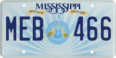 MS license plate MEB466