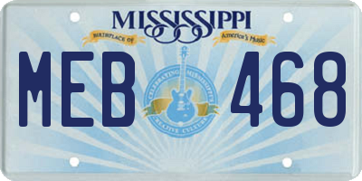 MS license plate MEB468
