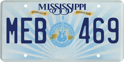 MS license plate MEB469