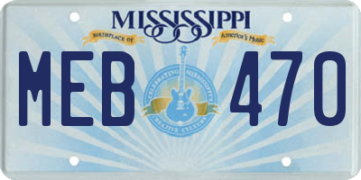 MS license plate MEB470