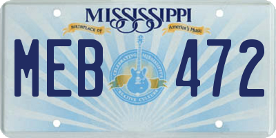MS license plate MEB472