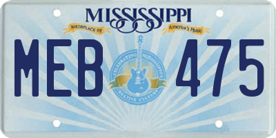 MS license plate MEB475