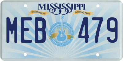 MS license plate MEB479