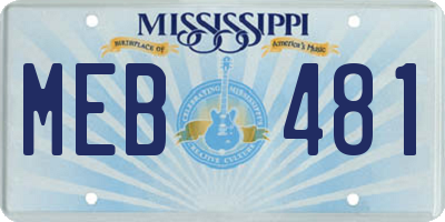MS license plate MEB481