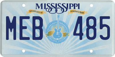 MS license plate MEB485