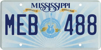 MS license plate MEB488