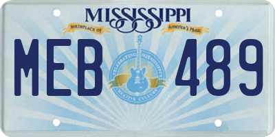 MS license plate MEB489
