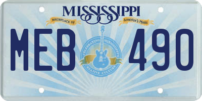 MS license plate MEB490
