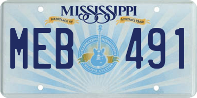 MS license plate MEB491