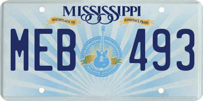 MS license plate MEB493