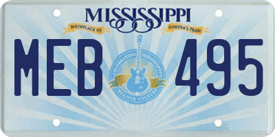 MS license plate MEB495