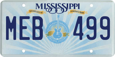 MS license plate MEB499