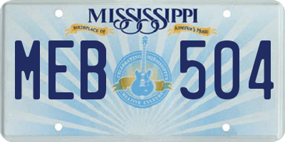 MS license plate MEB504
