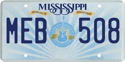 MS license plate MEB508