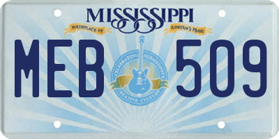 MS license plate MEB509