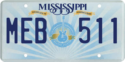 MS license plate MEB511