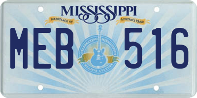 MS license plate MEB516